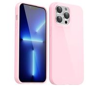 Svanove pour iPhone 13 Pro Max Coque Silicone, Mince Étui Pure Color Smooth Rubber Gel Original, Souple TPU Étui Slim Antichoc Protection Cover, Rose