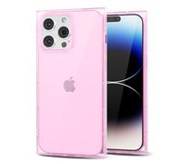 Svanove pour iPhone 14 Pro Coque Carrée Transparente, Transparent Rectangulaire Carré Coque de Téléphone Protecteur d’Appareil Photo, Transparent Mince Silicone Antichoc Coque Souple, Rose Clair