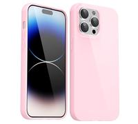 Svanove pour iPhone 14 Pro Coque Silicone, Mince Étui Pure Color Smooth Rubber Gel Original, Souple TPU Étui Slim Antichoc Protection Cover, Rose