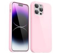 Svanove pour iPhone 14 Pro Max Coque Silicone, Mince Étui Pure Color Smooth Rubber Gel Original, Souple TPU Étui Slim Antichoc Protection Cover, Rose