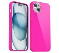 Svanove pour iPhone 15 Plus Coque Silicone, Mince Étui Pure Color Smooth Rubber Gel Original, Souple TPU Étui Slim Antichoc Protection Cover, Rose Vif