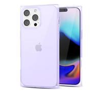 Svanove Coque transparente pour iPhone 16 Pro Max - Bord rectangulaire - Esthétique tendance - Coque de téléphone en caoutchouc de silicone transparent pour femme - Fine et fine en TPU - Violet lilas