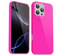 Svanove pour iPhone 16 Pro Max Coque Silicone, Mince Étui Pure Color Smooth Rubber Gel Original, Souple TPU Étui Slim Antichoc Protection Cover, Rose Vif
