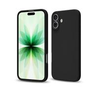 Svanove Svaove Coque de téléphone en silicone liquide pour iPhone 17, fine, ultra fine, minimaliste, mignonne, unie, couleur unie, mate, souple, gel, plastique, TPU, noir