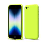 Svaove Coque en silicone pour iPhone SE 2e 3e 2022 2020 - Coque de téléphone fine ultra fine et minimaliste pour fille - Couleur unie unie mate - Gel en caoutchouc souple TPU - Vert fluo fluo