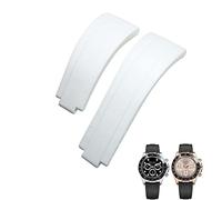 Svapo Bracelet de montre à boucle courte en caoutchouc, 20mm 21mm, adapté au rôle de sous-marin Rolex Daytona OYSTERFLEX Yacht Master, petit bracelet en Silicone(White,21mm)