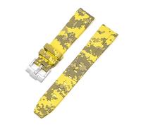 Svapo Bracelet de montre en caoutchouc fluoré naturel, extrémité incurvée, 20mm, remplacement pour bracelet Rolex, nouveau bracelet de montre vert Submariner Explorer 2 rôles(Digital Yellow)