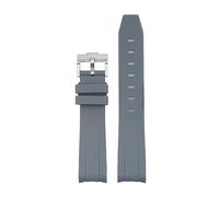 Svapo Bracelet de montre en caoutchouc fluoré naturel, extrémité incurvée, 20mm, remplacement pour bracelet Rolex, nouveau bracelet de montre vert Submariner Explorer 2 rôles(Grey)