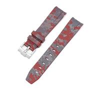 Svapo Bracelet de montre en caoutchouc fluoré naturel, extrémité incurvée, 20mm, remplacement pour bracelet Rolex, nouveau bracelet de montre vert Submariner Explorer 2 rôles(Digital Crimson)