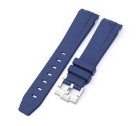 Svapo Bracelet de montre en caoutchouc fluoré naturel, extrémité incurvée, 20mm, remplacement pour bracelet Rolex, nouveau bracelet de montre vert Submariner Explorer 2 rôles(Sapphire)
