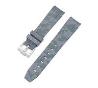 Svapo Bracelet de montre en caoutchouc fluoré naturel, extrémité incurvée, 20mm, remplacement pour bracelet Rolex, nouveau bracelet de montre vert Submariner Explorer 2 rôles(Digital Gray)
