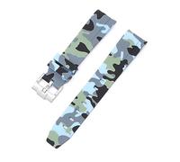 Svapo Bracelet de montre en caoutchouc fluoré naturel, extrémité incurvée, 20mm, remplacement pour bracelet Rolex, nouveau bracelet de montre vert Submariner Explorer 2 rôles(Camouflage blue)