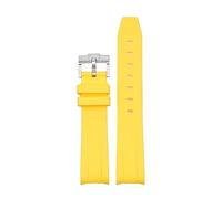 Svapo Bracelet de montre en caoutchouc fluoré naturel, extrémité incurvée, 20mm, remplacement pour bracelet Rolex, nouveau bracelet de montre vert Submariner Explorer 2 rôles(Yellow)