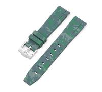 Svapo Bracelet de montre en caoutchouc fluoré naturel, extrémité incurvée, 20mm, remplacement pour bracelet Rolex, nouveau bracelet de montre vert Submariner Explorer 2 rôles(Digital Green)