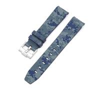 Svapo Bracelet de montre en caoutchouc fluoré naturel, extrémité incurvée, 20mm, remplacement pour bracelet Rolex, nouveau bracelet de montre vert Submariner Explorer 2 rôles(Digimon Blue)