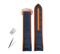 Svapo Bracelet de montre en caoutchouc pour Omega 300 couturière 600 planète océan boucle pliante Bracelet en Silicone accessoires de montre Bracelet de montre(Blue orange-R,20mm)