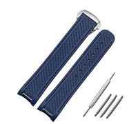 Svapo Bracelet en Silicone 20mm, accessoires de montre pour Omega hippocampe 300 AT150 8900 mètres, bracelet de montre à boucle papillon en caoutchouc marin(Style E3)