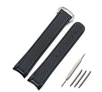 Svapo Bracelet en Silicone 20mm, accessoires de montre pour Omega hippocampe 300 AT150 8900 mètres, bracelet de montre à boucle papillon en caoutchouc marin(Style C3)