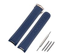Svapo Bracelet en Silicone 20mm, accessoires de montre pour Omega hippocampe 300 AT150 8900 mètres, bracelet de montre à boucle papillon en caoutchouc marin(Style D4)