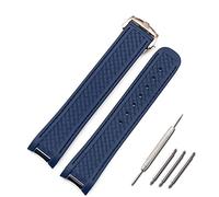 Svapo Bracelet en Silicone 20mm, accessoires de montre pour Omega hippocampe 300 AT150 8900 mètres, bracelet de montre à boucle papillon en caoutchouc marin(Style E4)