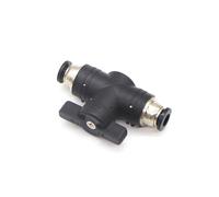 Svapo Vanne manuelle pneumatique BUC/Bug Series 4 mm-16 mm OD Push in Shut-Off Valve, joint de contrôle du débit d'air manuel de style Airtac pour vide et pression (BUG12-10)