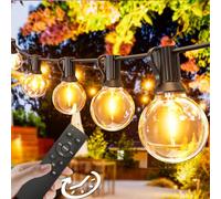 Svater Guirlande lumineuse d'extérieur à intensité variable - 60 m - G40 - 104 ampoules en plastique - Étanche IP45 - Pour extérieur, terrasse, arbres, fête, 2700 K - Blanc chaud (2 x 30 m)