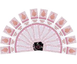 SVATV Hand-Dipped Rose Incense Sticks, Traditional Method, 12-Pack for Meditation, Yoga, Spirituality, Aromatherapy - 15g x 12 | 180g | 6.35oz