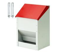 Svauoumu 4.5kg Mangeoire Automatique Pour Poulets Petite Mangeoire MéTallique Pour Volailles Avec Couvercle Mangeoire Murale Anti-Rats Pour Poussins, Dindes, Oisons, Canetons, Cailles