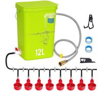 Svauoumu Kit complet 12 litres système d'abreuvoir automatique pour poules avec valve à flotteur, distributeur d'eau pour volaille avec coupelles, abreuvoir pour poules, canards, oies et cailles