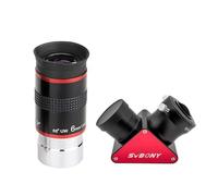 Svbony Oculaire télescope 6 mm grand angle 68° avec miroir diélectrique Zenith SV188P 90° avec adaptateur diagonal de réflectivité à 99 %, les deux objectifs FMC de 3,17 cm pour l'observation