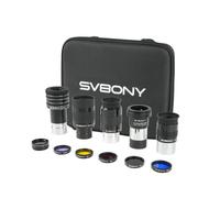 Svbony SV233 Kit d'accessoires pour télescope pour adultes avec oculaire zoom 7-21 mm, oculaire SPL 3,2 mm 58°, 25 mm, 32 mm, 2 objectifs de Barlow, LRGB, lune, filtre polarisant variable, avec sac de