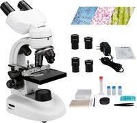 SVBONY SV605 Microscope Binoculaire Composé 80X-1600X, Microscope de Scène Mécanique à Deux Couches Kits, pour Adultes, Adolescents