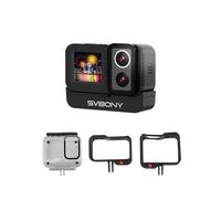 SVBONY SVGo Caméra Action 4K 30FPS, Double Objectif F2.0/F1.4, Double Écran IPS, Vision Nocturne, Fixation Magnétique Rapide, Stabilisation Électronique 6 axes, Étanche à 30m, Batterie 2h, Accessoires
