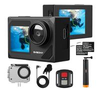 SVBONY SVGo2 4K Action Caméra, écran Tactile 50 Mpx, Double écran, caméra sous-Marine 30 m, Perche à Selfie Flottante, avec Microphone Filaire, kit stabilisateur d'image électronique et Accessoires