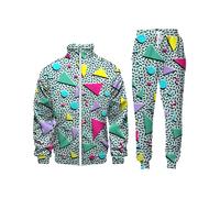 SVCEQZE 1 ensemble de tenues rétro des années 80 et 90 pour homme, survêtement rétro, vêtements de sport, veste et pantalon, costumes vintage pour homme, survêtement de plage hawaïen pour homme, disco