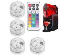 SVCEQZE 4 Pièces Lumiere Led Piscine Sous L'eau, 13 Couleurs 4 Modes, 3x2 Cm Éclairage Réutilisable Avec Télécommande Lumières De Baignoire Étanche Pour Jardin, Piscine, Vase, Aquarium, Décorations