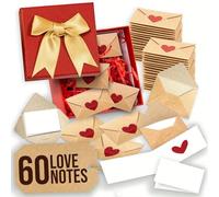 SVCEQZE 60 Pièces Mini Mots S Avec Enveloppes, 3x4cm Mini Enveloppes Avec Cartes Vierges, Cartes De Saint-Valentin Avec Enveloppe Et Autocollants En Forme De Cœur Pour Femme Mari Couple