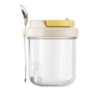 SVCEQZE Bocaux En Verre Avec Couvercles,Tasse À Porridge Réutilisable Étanche 400ml Avec Cuillère | Coupelles À Gruau Avec Couvercles,pour Pudding Salade Snack Parfait Confiture de