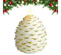 SVCEQZE Bougies Cônes de Pin de Noël | Bougies Cônes de Pin Sans Flamme à Piles | Décorations Noël Action De Grâces Pour Cheminée Étagère Bibliothèque Chambre Salon Maison | Décoration Maison Chambre