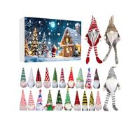 SVCEQZE Calendrier de l'Avent lutin - 28 x 20 cm - Avec 24 lutin en peluche festif - Compte à rebours de Noël de 24 jours - Doux pour décoration de table et cheminée