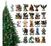 SVCEQZE Compte À Rebours De Noël,Jouet en Acrylique 2D Plat | Pendentif De Calendriers Mystère Mignons | Pour Adolescents Adultes Famille Vacances Salle De Classe Bureau Mur