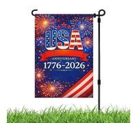SVCEQZE Drapeau Du 250e Anniversaire,Bannière Double Face Du 4 Juillet | Drapeau Jardin Fête De L'Indépendance | Pour Les Fêtes La Maison La Cour Le Jardin L'Arrière-Cour Le Porche Balcon Et Extérieur
