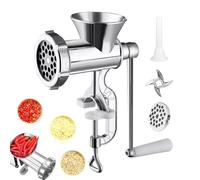 SVCEQZE Hachoir à Viande Manuel | Moulin À Alimentation Robuste - Broyeur De Viande Avec 3 Tubes À Saucisses | Pour Cuisine Maison Restaurant Appartement Étudiant Poivre Champignon Poulet