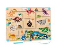 SVCEQZE Labyrinthe de Couleurs magnétique, Labyrinthe de numéros de Couleurs magnétiques | Jeu de Labyrinthe de Chiffres en Bois avec Motif Dinosaure et Voiture,Planche d'activité de Puzzle en Bois,