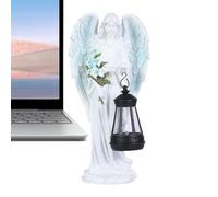 SVCEQZE Lumière Ange Solaire | Statue Charmante Résine Extérieur - Statuette Ange pour Allée De Jardin Porche Terrasse Aménagement Paysager