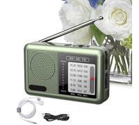 SVCEQZE Radio Portable | Radio de Bureau avec Casque | Batterie Rechargeable, Récepteur Ondes Courtes Bande Intégrale pour Extérieur, Maison, Voyage et Camping