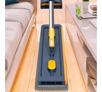 SVCEQZE Serpillières Plates pour Nettoyage de Sol - Outil de Nettoyage de Sol avec Raclette | Serpillère Grand Format À Manche Long pour Parquet Carrelage Tapis Salle De Bains Garage Et Intérieur