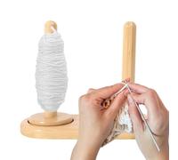 SVCEQZE Support de fil à crochet, distributeur de fil à double roulement | Support de rangement en bois pour débutants, maison, couture, crochet, amateurs de broderie