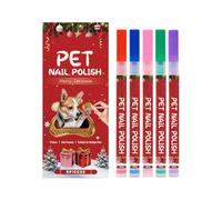 SVCEQZE Vernis à ongles pour animaux de compagnie | 5 couleurs à séchage rapide et imperméable - Kit de peinture de pattes de chien de Noël, pour races de petite, moyenne et grande race, quotidien