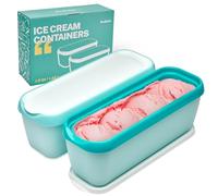 SveBake Bacs à Glace avec Couvercle 1,4 Litre - 2 pièces - Pot à Glace pour Crème Glacée, Yaourts, Desserts, Épices | Turquoise et Vert